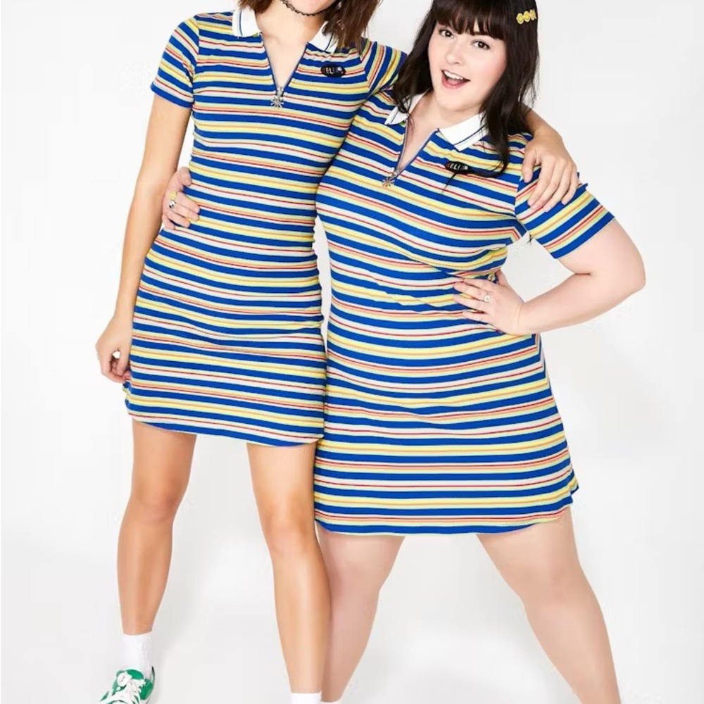 dELiA*s Vibrant Striped Polo Midi Dress